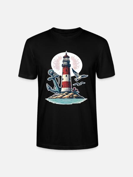 lighthouse - Stanley/Stella CRAFTER Unisex Organic T-Shirt - black