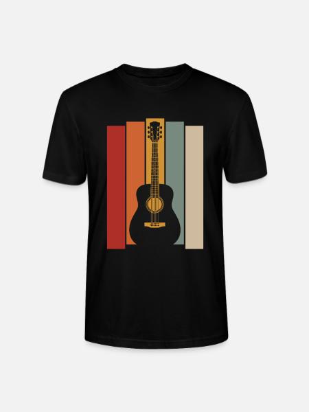 Retro Guitar Graphic - Musician Guitarist - Stanley/Stella CRAFTER Unisex Organic T-Shirt - black