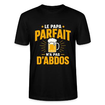 Papa Parfait Cadeau humour personnalisé - T-shirt bio CRAFTER Stanley Stella Unisexe - noir - Devant - Alina (178cm) & Michal (187cm)