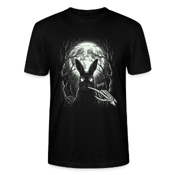Skelettboop, gruselig, niedlich, Hasen, Goth, - Stanley/Stella Unisex Bio-T-Shirt CRAFTER - Schwarz - Vorne - Alina (178cm) & Michal (187cm)