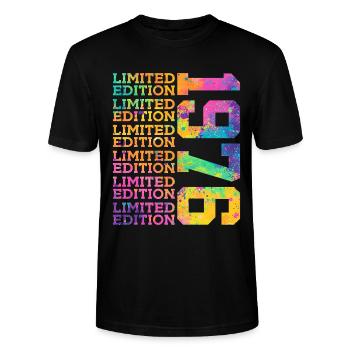LIMITED EDITION 1976 - 50 JAHRE - 50. GEBURTSTAG - Stanley/Stella Unisex Bio-T-Shirt CRAFTER - Schwarz - Vorne - Alina (178cm) & Michal (187cm)