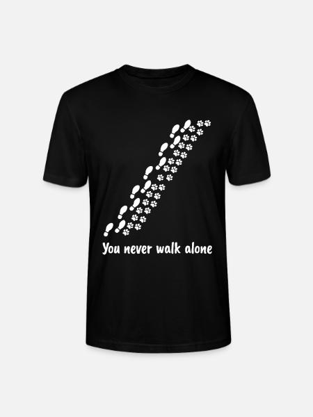 You Never Walk Alone Pfotenabdrücke - Stanley/Stella Unisex Bio-T-Shirt CRAFTER - Schwarz