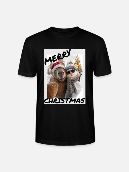 Capybara Weihnachten Winterfreunde - Stanley/Stella Unisex Bio-T-Shirt CRAFTER - Schwarz