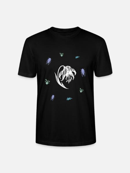 Verwelkteblumenwirbel – Botanische Kunst - Stanley/Stella Unisex Bio-T-Shirt CRAFTER - Schwarz