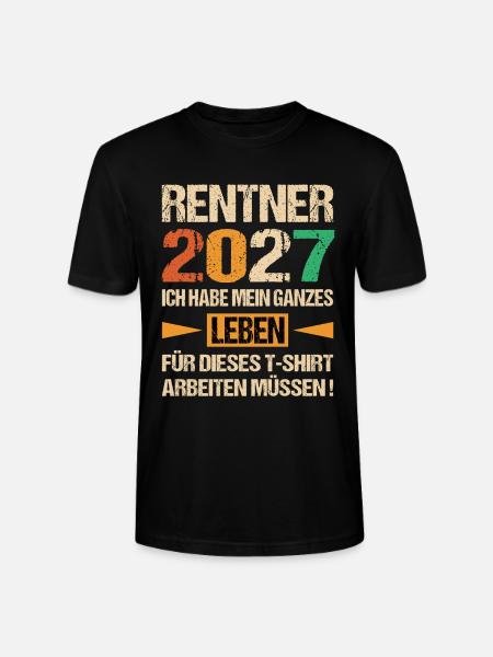 Rentner 2027 Ruhestand Rentenstart Rente - Stanley/Stella Unisex Bio-T-Shirt CRAFTER - Schwarz