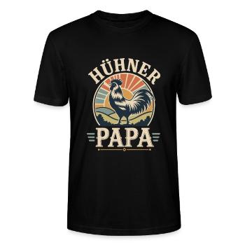 Hühner Papa Hühnerbesitzer Landwirt - Stanley/Stella Unisex Bio-T-Shirt CRAFTER - Schwarz - Vorne - Alina (178cm) & Michal (187cm)
