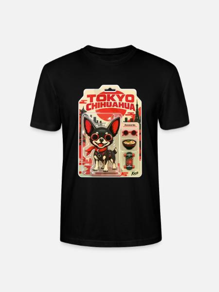 Tokyo Chihuahua Retro-Skyline - Stanley/Stella Unisex Bio-T-Shirt CRAFTER - Schwarz