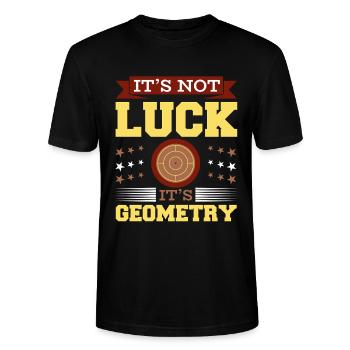 Kein Glück, sondern Geometrie – Crokinole - Stanley/Stella Unisex Bio-T-Shirt CRAFTER - Schwarz - Vorne - Alina (178cm) & Michal (187cm)