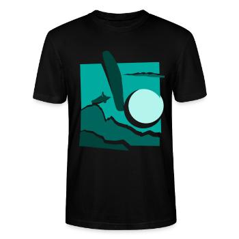 Parapente Paper Cut Parapente - T-shirt bio CRAFTER Stanley Stella Unisexe - noir - Devant - Alina (178cm) & Michal (187cm)