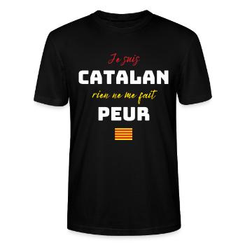 Catalan humour cadeau rien ne me fait peur - T-shirt bio CRAFTER Stanley Stella Unisexe - noir - Devant - Alina (178cm) & Michal (187cm)