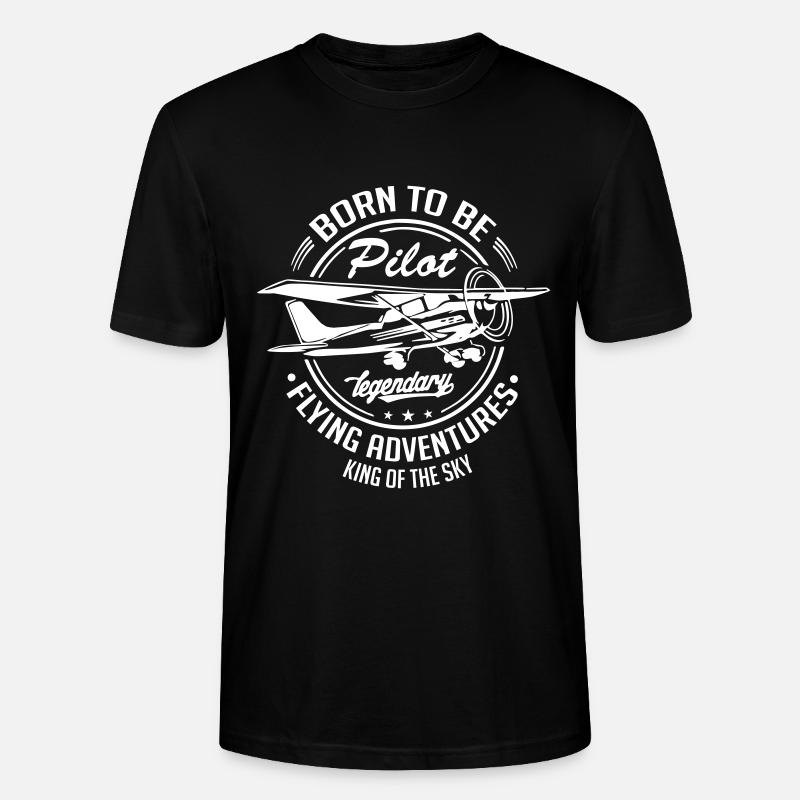 Pilot Plane Jet SKY - Stanley/Stella Unisex Bio-T-Shirt CRAFTER - Schwarz