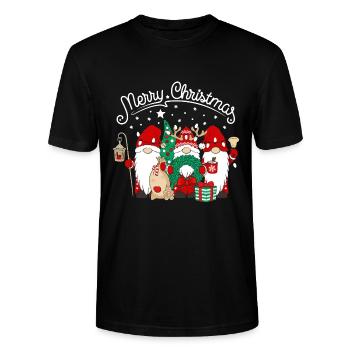 Wichtel Weihnachten Merry Christmas Gnomies - Stanley/Stella Unisex Bio-T-Shirt CRAFTER - Schwarz - Vorne - Alina (178cm) & Michal (187cm)
