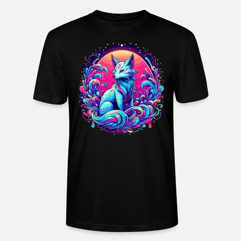 Fuchs Kunst Psychedelisch - Stanley/Stella Unisex Bio-T-Shirt CRAFTER - Schwarz