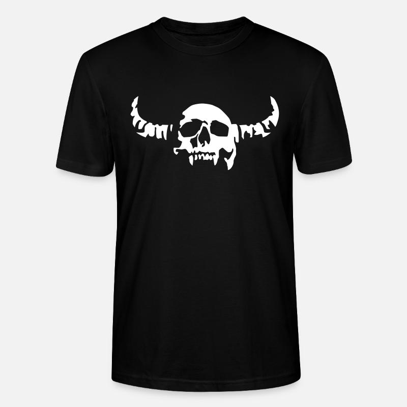 devil_skull_042013_a_1c - T-shirt bio CRAFTER Stanley Stella Unisexe - noir