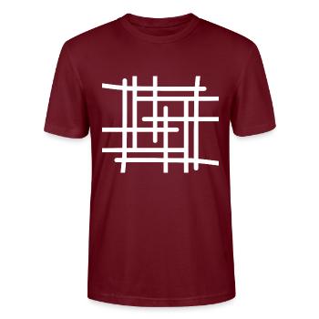 Art abstrait - T-shirt bio CRAFTER Stanley Stella Unisexe - bordeaux - Devant - Alina (178cm) & Michal (187cm)