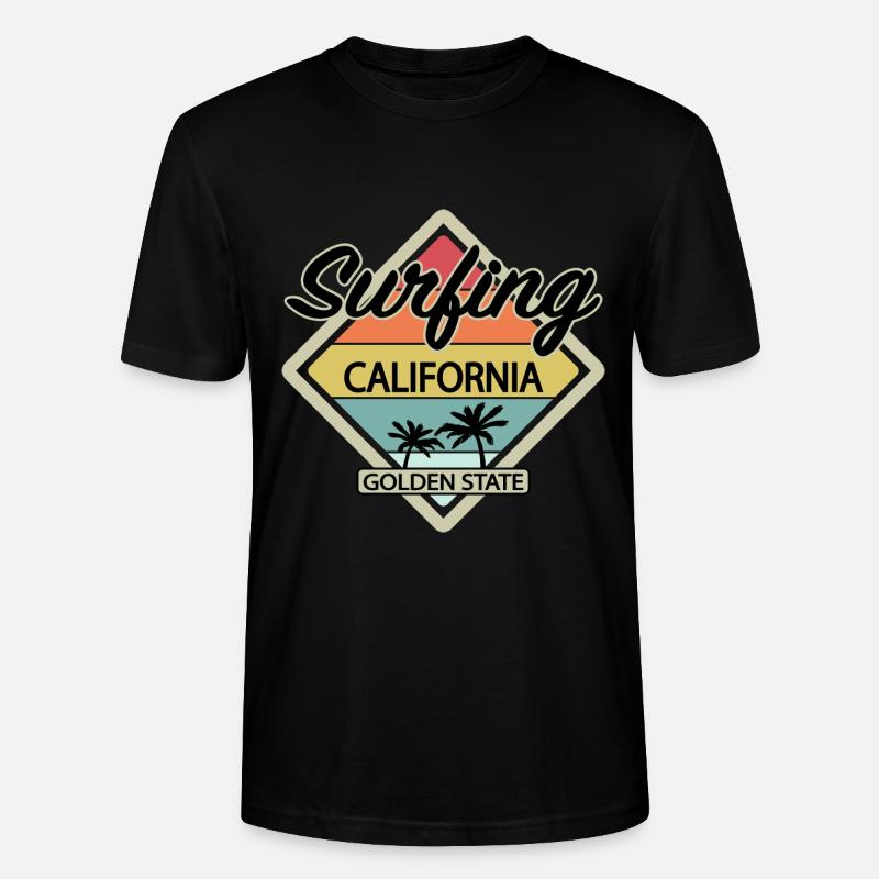 Surfeurs surfeurs californiens - T-shirt bio CRAFTER Stanley Stella Unisexe - noir
