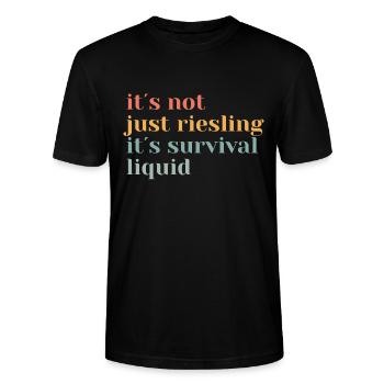 Schorle Riesling Pfalz Weinfest Wine Lover Motiv - Stanley/Stella CRAFTER Unisex Organic T-Shirt - black - Front - Alina (178cm) & Michal (187cm)