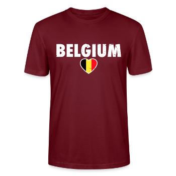 Belgique Belgique Drapeau belge - T-shirt bio CRAFTER Stanley Stella Unisexe - bordeaux - Devant - Alina (178cm) & Michal (187cm)