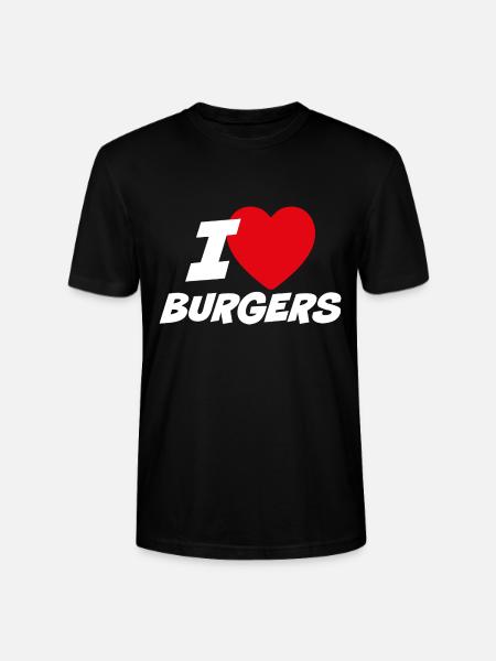 Ich liebe Burger - Stanley/Stella Unisex Bio-T-Shirt CRAFTER - Schwarz
