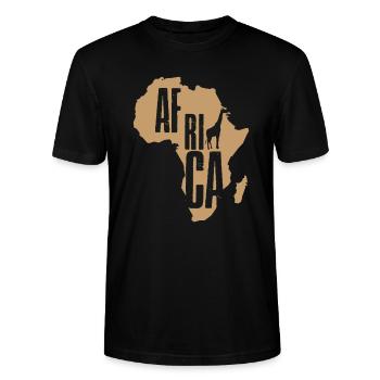 Kontinent Afrika Giraffe - Stanley/Stella Unisex Bio-T-Shirt CRAFTER - Schwarz - Vorne - Alina (178cm) & Michal (187cm)