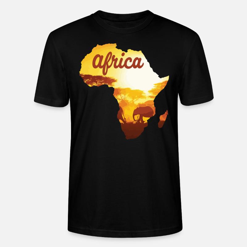 Afrique Eléphant - T-shirt bio CRAFTER Stanley Stella Unisexe - noir