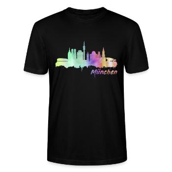 münchen - Stanley/Stella Unisex Bio-T-Shirt CRAFTER - Schwarz - Vorne - Alina (178cm) & Michal (187cm)
