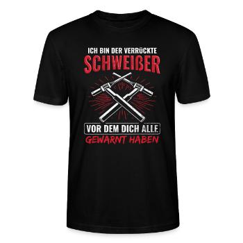 Schweißer Schweißen - Stanley/Stella Unisex Bio-T-Shirt CRAFTER - Schwarz - Vorne - Alina (178cm) & Michal (187cm)