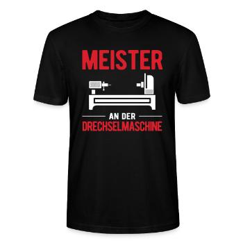 Drechseln Drechsler Drehen - Stanley/Stella Unisex Bio-T-Shirt CRAFTER - Schwarz - Vorne - Alina (178cm) & Michal (187cm)