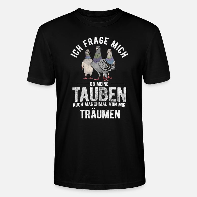 Taube Tauben Vogel - Stanley/Stella Unisex Bio-T-Shirt CRAFTER - Schwarz