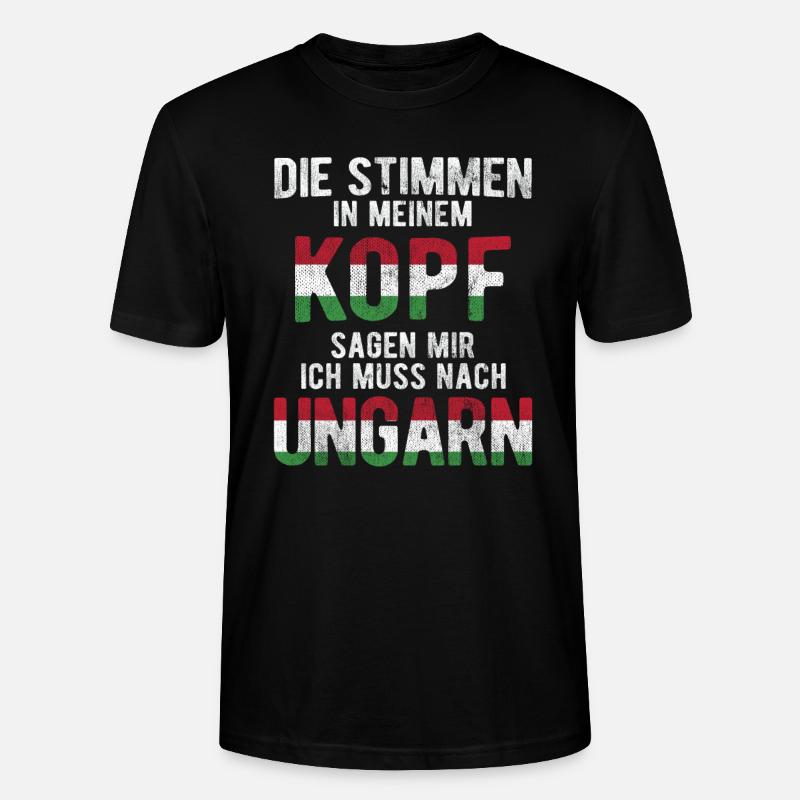 Ungarn Flagge - Stanley/Stella Unisex Bio-T-Shirt CRAFTER - Schwarz