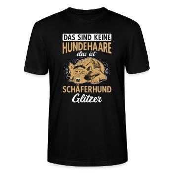 Deutscher Schäferhund Deutschen Schäferhund - Stanley/Stella Unisex Bio-T-Shirt CRAFTER - Schwarz - Vorne - Alina (178cm) & Michal (187cm)