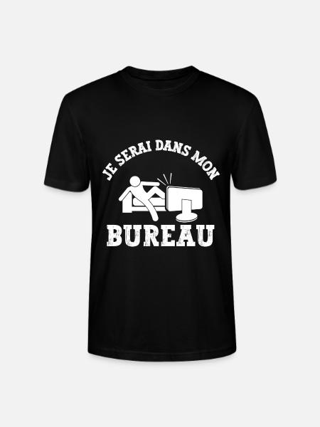 je serai dans mon bureau - T-shirt bio CRAFTER Stanley Stella Unisexe - noir