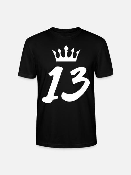 13 Zahl Krone - Stanley/Stella Unisex Bio-T-Shirt CRAFTER - Schwarz