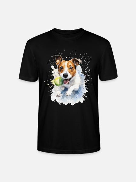Jack Russell Dog - Stanley/Stella CRAFTER Unisex Organic T-Shirt - black