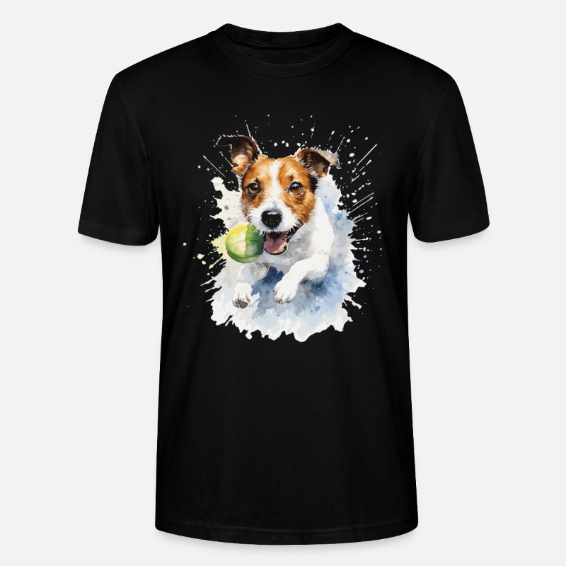 chien jack russel - T-shirt bio CRAFTER Stanley Stella Unisexe - noir