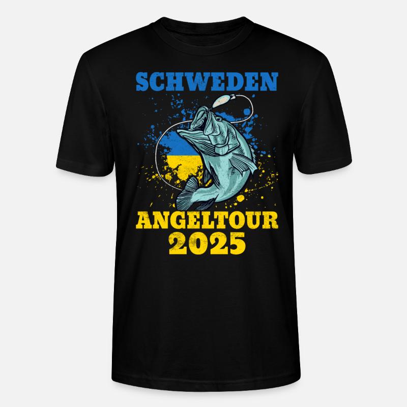 Schweden 2025 Angler Geschenkidee - Stanley/Stella Unisex Bio-T-Shirt CRAFTER - Schwarz