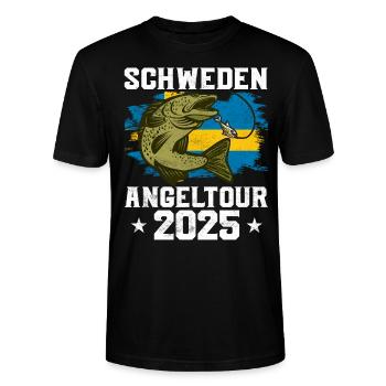 Schweden Angeltour 2025 - Stanley/Stella Unisex Bio-T-Shirt CRAFTER - Schwarz - Vorne - Alina (178cm) & Michal (187cm)