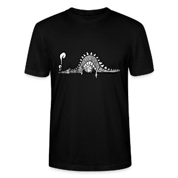 Dragon sleeps on cubes - Stanley/Stella CRAFTER Unisex Organic T-Shirt - black - Front - Alina (178cm) & Michal (187cm)