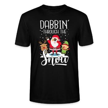 Dab Weihnachtsmann Rudolph Rentier Elf Geschenk - Stanley/Stella Unisex Bio-T-Shirt CRAFTER - Schwarz - Vorne - Alina (178cm) & Michal (187cm)