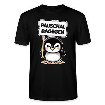 Pauschal dagegen Süßer Pinguin - Stanley/Stella Unisex Bio-T-Shirt CRAFTER - Schwarz - Vorne - Alina (178cm) & Michal (187cm)