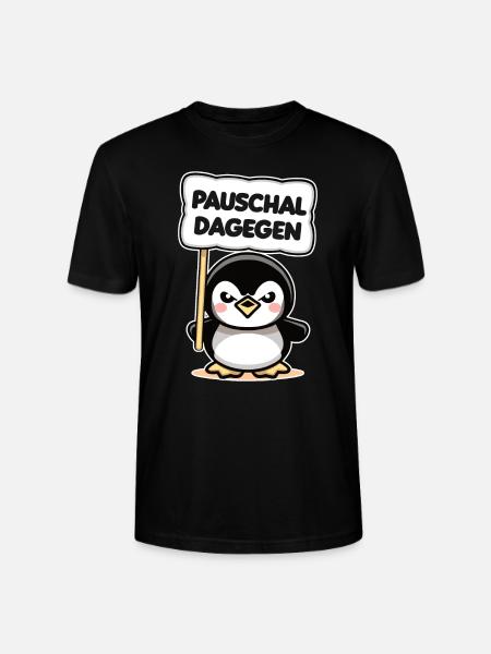 Pauschal dagegen Süßer Pinguin - Stanley/Stella Unisex Bio-T-Shirt CRAFTER - Schwarz
