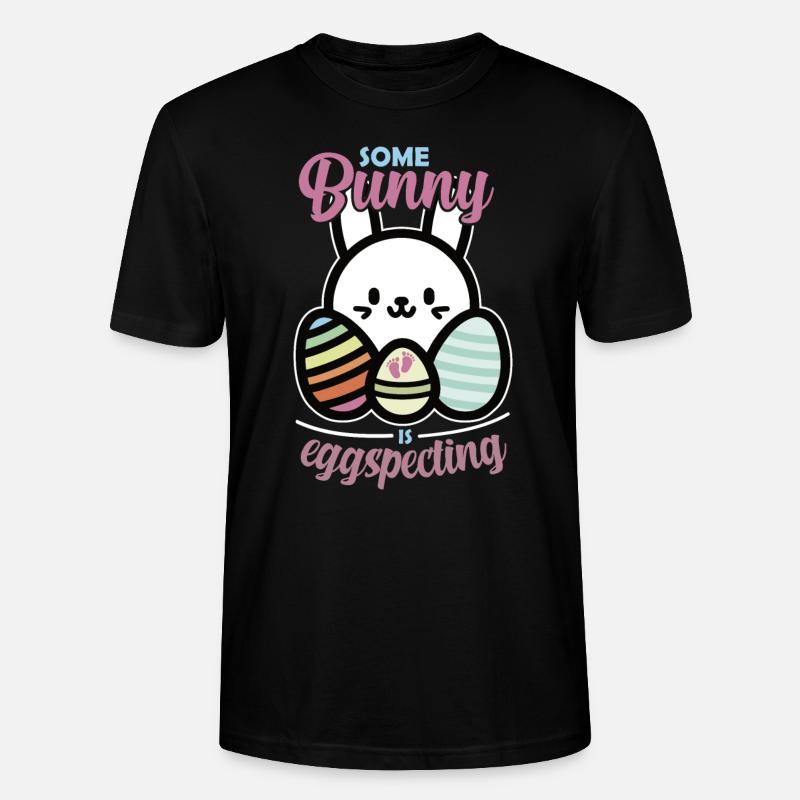 Easter Pregnancy Anouncement Easter Eggs - Stanley/Stella CRAFTER Unisex Organic T-Shirt - black