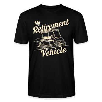 My Retirement Vehicle Golf Cart Mom Dad Golfer - Stanley/Stella CRAFTER Unisex Organic T-Shirt - black - Front - Alina (178cm) & Michal (187cm)