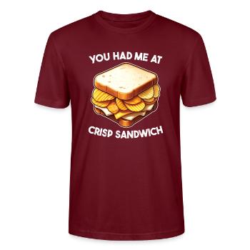 You had me at Crisp Sandwich English - Stanley/Stella CRAFTER Unisex Organic T-Shirt - burgundy - Front - Alina (178cm) & Michal (187cm)