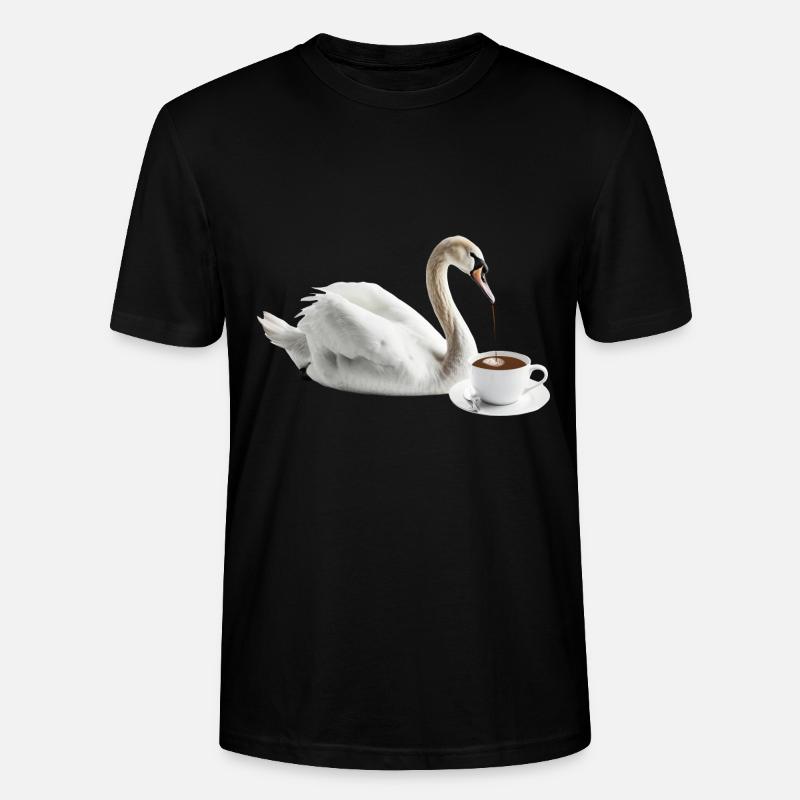 Schwan Kaffee - Stanley/Stella Unisex Bio-T-Shirt CRAFTER - Schwarz