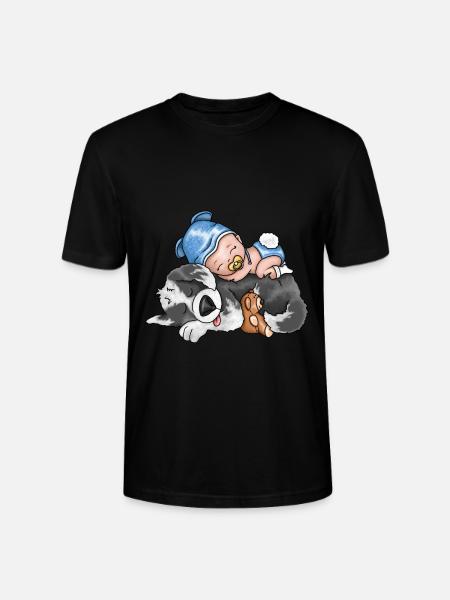 Dog with baby - Stanley/Stella CRAFTER Unisex Organic T-Shirt - black