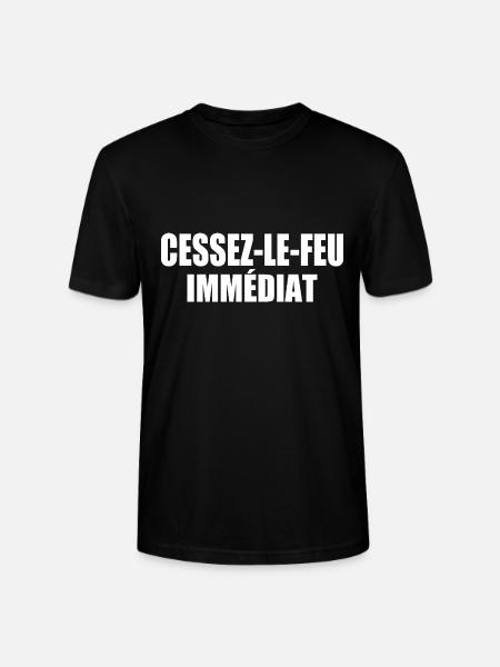 cessez-le-feu immédiat - T-shirt bio CRAFTER Stanley Stella Unisexe - noir