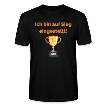 Ich bin auf Sieg eingestellt - Stanley/Stella Unisex Bio-T-Shirt CRAFTER - Schwarz - Vorne - Alina (178cm) & Michal (187cm)