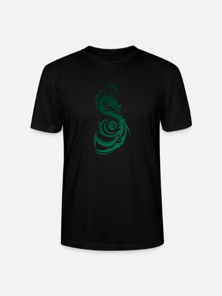 Green Tribal Fantasy Dragon - Stanley/Stella CRAFTER Unisex Organic T-Shirt - black