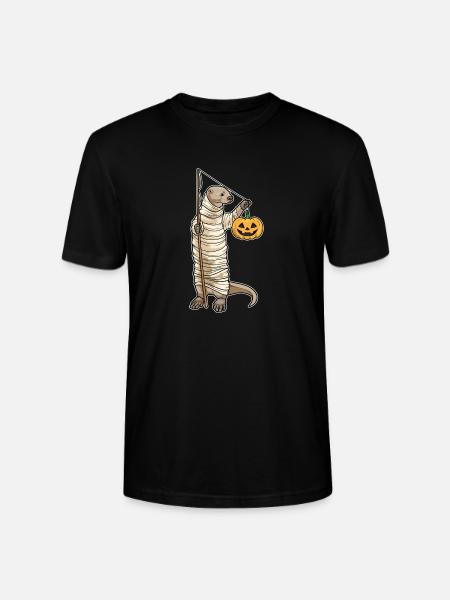 Otter Halloween Fishing - Stanley/Stella CRAFTER Unisex Organic T-Shirt - black